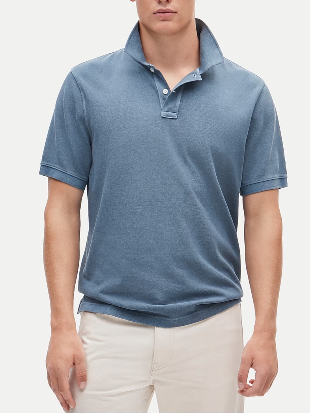 J. Crew Men’s Oarsman Washed Piqué Polo Shirt Union Blue Preppy Golf Size Large